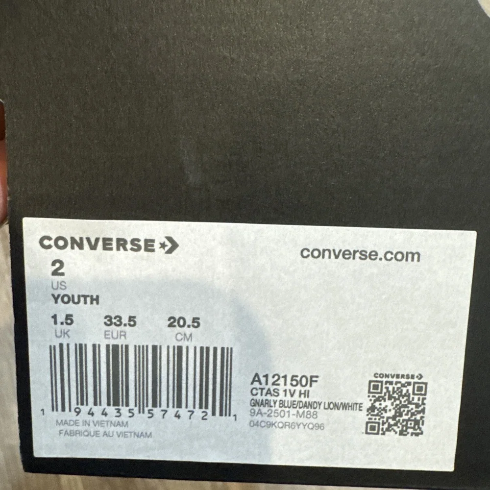 Converse Chuck Taylor All Star Pool Party‎ Easy-On Sneakers Kids Size 2Y - NEW